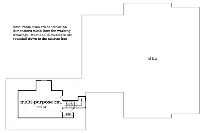 Upper level floor plan